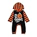Produktbild Riou Kinder Langarm Halloween Kostüm Top Set Baby Kleidung Set Infant Kleinkind Baby Mädchen Jungen Kürbis Hoodie Strampler Halloween Kleidung Overall (Schwarz, 70)