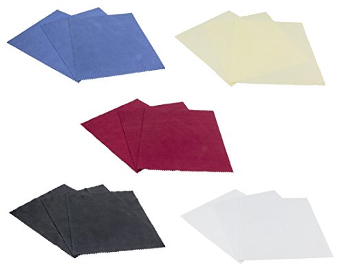 Brillenputztuch im 3er-Pack in verschiedenen Farben mit Zick-Zack-Schnitt – Mikrofaser Premium Qualität auch für Displays geeignet - 2