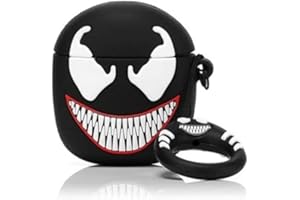 T&D FASHION Custodia in silicone AirPods 1&2 Superhero DC Manga Ninja Batman Venom Naruto Kakashi Antiurto con portachiavi (Venom)
