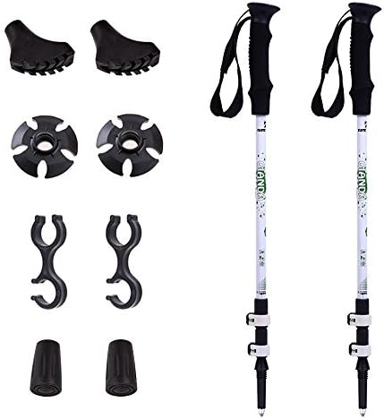 ATLES Trekking Pole Lightweight 7075 Hiking Stick Anti-Slip EVA Handle Easy Adjustable Lever Lock with Carry bag (White)