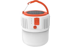 CalmGeek Lámpara LED de camping, linterna solar LED de camping, recargable por USB, 12 W, 600 lúmenes, superbrillante, recargable, kit de emergencia para senderismo, cortes de energía, emergencia