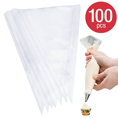 Hosaire 100 Piezas Cocina Desechable Crema Pastelera Bolsa Pastel Glaseado Adorna la Herramienta de Tuberías
