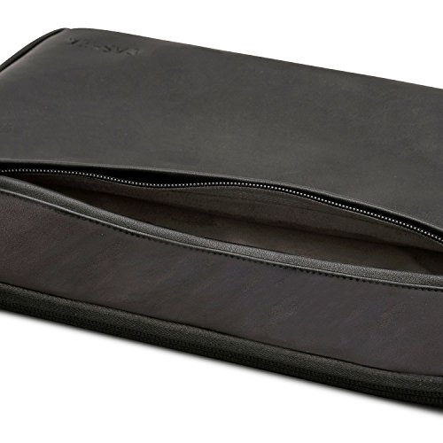 CASEZA Boston MacBook Pro 15 Kunstleder H  lle Schwarz - Edle PU Leder Tasche Sleeve f  r das Apple MacBook Pro 15 - - Laptoptasche passt auch f  r 14