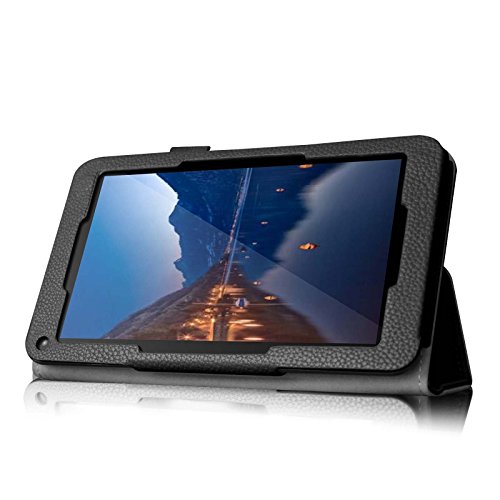 Fintie Odys Mira / LENOTAB Win / Trimeo Win Hülle Case- Slim Fit Folio Kunstleder Schutzhülle Cover Tasche mit Ständerfunktion für Odys Mira 17,8 cm (7 Zoll) X610102 / LENOTAB Win / Trimeo Win 17,8 cm (7 Zoll) Tablet-PC, Schwarz - 5