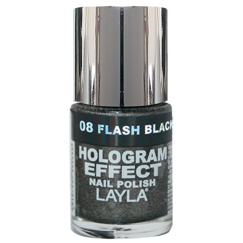 Layla Cosmetics Hologram Effect Nail Polish Flash Black 10ml