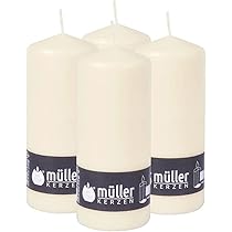 Candele A Colonna Müller Avorio | Set 6 Pezzi, 68x135mm, 40 Ore Di Durata, Cera Antigoccia - Foto 2