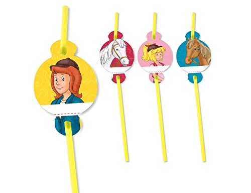 8 Trinkhalme * BIBI & TINA * mit Namensschild und Trinkknick für Kinderparty und Kindergeburtstag von DH-Konzept // Blocksberg Straws Strohhalme Party Set