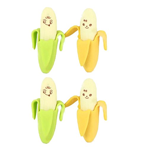 MUBRH 4pcs Neuheit Banana Art Bleistift-Radiergummi-Briefpapier Kid Geschenk Spielzeug
