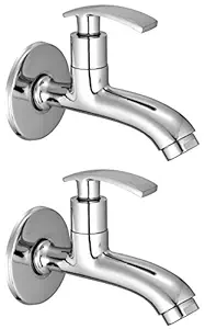 Drizzle Long Body Soft Brass Chrome Plated/Bathroom Tap/Quarter Turn Tap/Foam Flow Tap - Set of 2