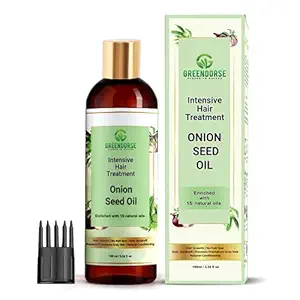 GREENDORSE Ayurvedic Intensive Hair Treatment Black Seed Onion Oil, , Reduce Hair Fall & Damage, Improves Overall Hair Growth, 100Ml