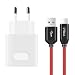Produktbild iMangoo Huawei Supercharge Ladegerät, 5V 4.5A Schnell Ladeadapter + 1.2M/3.9ft 5A Nylon Lade und Daten Kabel für Huawe P20 Pro Mate 20 Rot