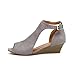 Produktbild S&H-NEEDRA Damen Schuhe Plateau Keil Sandalen Knöchelriemen Peep Toe High Heel Schuhe
