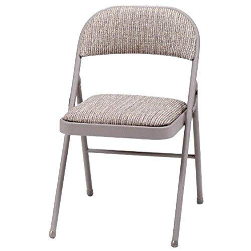 Deluxe Fabric Padded with Heavy Duty Steel Metal Frame Folding Back Rest Chair for Home Garden Office Computer Desk (1)