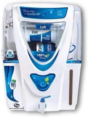 Divinetech Epic RO 12 L RO + UV + UF + TDS electrical ground borewell Water Purifier for home (White, Blue)