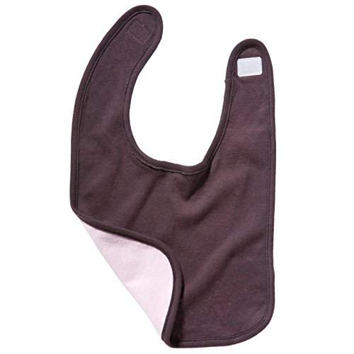 New Bella Canvas Baby Cotton Rib Reversible Bib Chocolate/ Pink One Size
