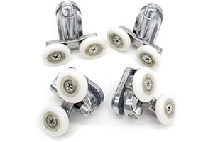 YUANQIAN Porte de douche Fixation de poulies en chrome – 2 x supérieur et 2 x Bas – Compatible avec verre 4–6 mm (23mm)