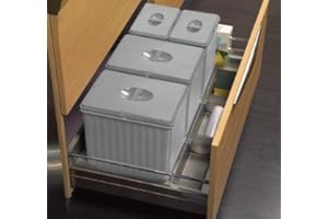 ENERJARY Pattumiera per base cestone 90 cm sottolavello cucina - 4 secchi H. 25 raccolta differenziata cassettone - 906