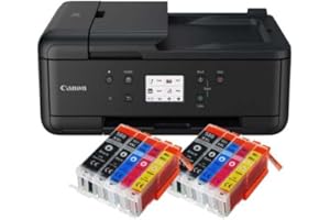 IC-Office TR7650 Farbtintenstrahl Multifunktionsdrucker 4-in-1 (Drucken, Kopieren, Scannen, Faxen, ADF, WLAN, AirPrint) schwarz + 10 XXL Tintenpatronen