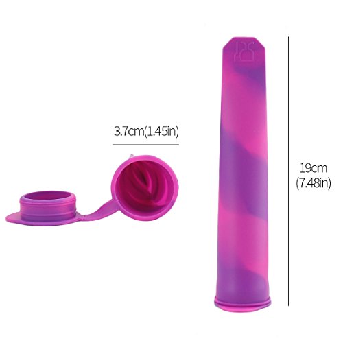 Joyoldelf 6 Stück Kitchen Silikon Eis am Stiel Eislutscher Formen,Ice Pop Maker Formen Set – 100% Lebensmittel Silikon- BPA frei - 7