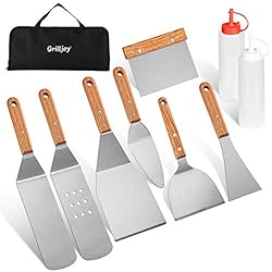 grilljoy 10pcs BBQ spatule ustensiles Set-INOX spatule Outils-spatule Barbecue Lame Set-Parfait extérieur Barbecue ustensile Set pour noël
