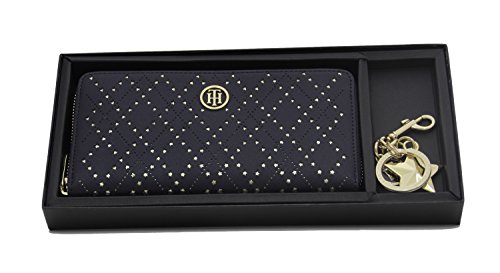 Preisvergleich Produktbild Tommy Hilfiger Geldbörse Honey Giftset mit Schlüsselanhänger Blau Damen Portemonnaie Geschenkset Börse AW0AW04744-905