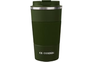 CS COSDDI Kubek Termiczny,510ml Kubek Podróżny ze Stali Nierdzewnej,Kubek do Kawy Wielokrotnego Użytku,Filiżanka kawy z Podwójnymi Ściankami,Podróżny Kubek Samochodowy