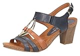Absatz: Blockabsatz CAPRICE 28308-22 Damen Sandaletten,Sandaletten,Sommerschuhe,offene Absatzschuhe,hoher Absatz,feminin,(838) Ocean/Cognac,40 EU / 6.5 UK