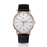 IG-Invictus Retro Design Leder Band Analog Legierung Quarz Armbanduhr Genf Gürtel Uhr