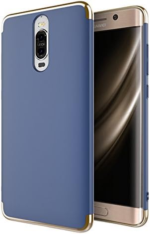 HUAWEI Mate 9 Pro Case, Rzzn 3 In 1 Ultra Thin and Slim Hard Case Coated Non Slip Matte Surface with Electroplate Frame for HUAWEI Mate 9 Pro (Blue)