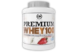 GN INNOVATION SUPPLEMENTS GN Nutrition Premium Whey Protein 100% 2 Kg | Proteina Whey (Fresa y Nata) | Ideal Para Crecimiento Muscular y Recuperación