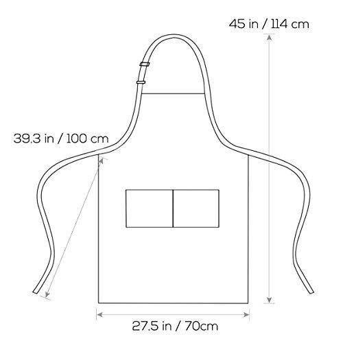 Pixnor BBQ Grillschürze Küchenschürze Mit Taschen Für Männer Schwarz - 5