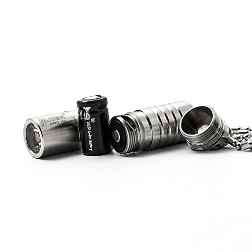 Wuben G339 Mini-Taschenlampe Leistungsstarke 130 Lumen Wasserdicht wiederaufladbar per USB zoombarer Spot 2 Modi XP-G2 LED Edelstahl versilbert - 3