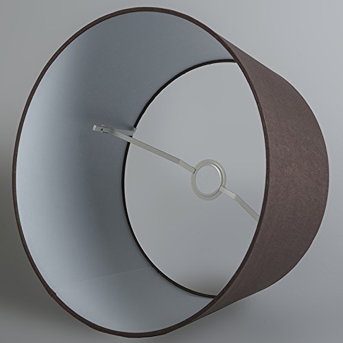 QAZQA Leinen Lampenschirm 40cm rund DS E27 leinen braun , Rund konisch Schirm Pendelleuchte, Schirm Stehleuchte, - 5