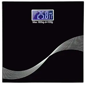 MEZON Electronic Thick Tempered Glass & LCD Display Square Digital Personal Health Body Weight Weighing Scale Bathroom Scale For Men Women (Multi Color)