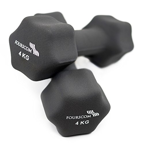 2er Set FOURSCOM® 2x 0,5-2x 10kg Neopren Hanteln Kurzhanteln Gymnastikhanteln, 13 verschiedene Gewichte und Farben zur Auswahl - 2