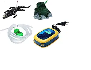 Aquarium Air Pump with Air Bubble Crocodile and Frog with air Tube