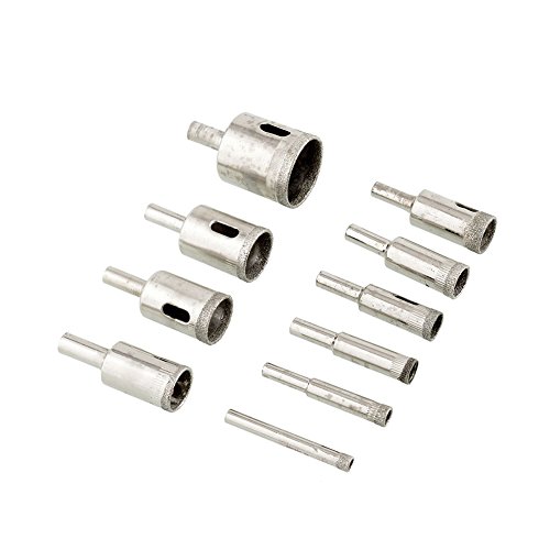 SOLEDI DIY & Tools 10pcs Glasbohrer Glass Diamantbohrer Hohlbohrer Lochsäge Bohrkrone Fliesenbohrer - 3