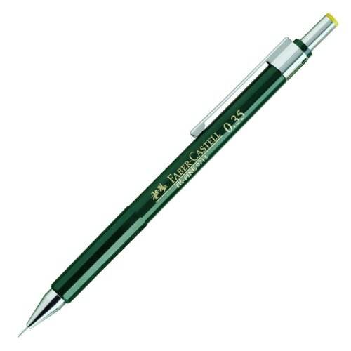 Faber-Castell 136300 - Druckbleistift TK-FINE 9713, Minenstärke: 0,35 mm, Schaftfarbe: grün