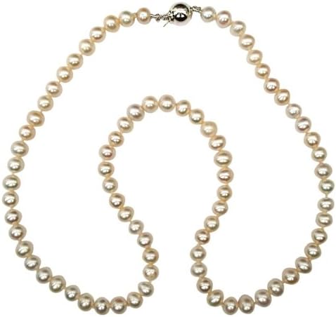 Pearls ParadiseClassic Cultured Freshwater Dainty White 'Julia' 5mm Pearl necklace with an attractive silver clasp, presented in a pretty satin silk pouch with a gift card