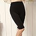 Liang Rou Maternity Elastane Adjust Waistband Short Leggings Plain Color Black