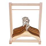 Muñeco de madera ensamblado DIY colgador de ropa y 10 piezas colgador de ropa de madera gancho de metal para 1/6 accesorios de muebles de muñecas