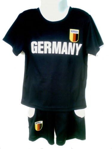 Children's Germany World Cup 2014 Football Fan Jersey Set Includes T-Shirt and Shorts Black Size:170/176