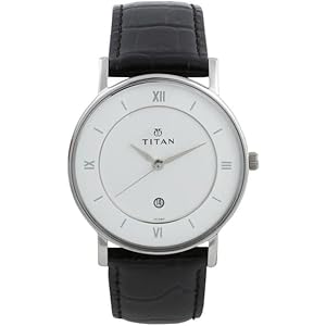 T TAN Men Classic White Dial Analog with Date Brown Leather Strap Watch