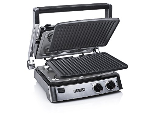 Princess 01.117300.01.001 Kontaktgrill 2 Thermostate für separate Temperatureinstellung, 2000 W, grau - 5