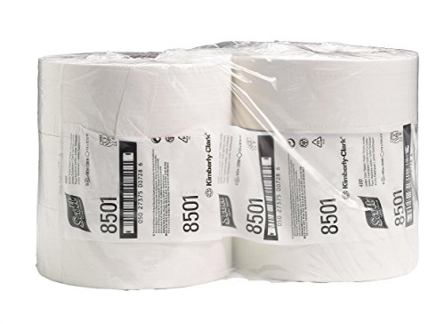Essential Jumbo Toilet Roll 8501 - Jumbo Roll Toilet Tissues - 6 Rolls x 1,053 2 Ply Toilet Paper Sheets (2,400m total)
