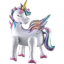 5 Palloncini Autoportanti A Forma Di Unicorno 3D – Arcobaleno E Stelle In Lamina – Decorazioni Per Festa Di Compleanno A Tema Unicorno