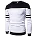 Produktbild Herren Pullover Btruely Warme Dicken Mantel Männer Winterpullover Patchwork Winter Langarm Sweatshirt Übergröße Oberbekleidung Parka Sweatjacke Kapuzenjacke (L, Weiß)