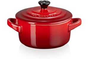 Le Creuset Mini-Cocotte/ brytfanna, okrągła, 200 ml, 10 x 5 cm, kamionka, wiśniowa czerwień