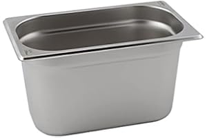 Genware NEV-GN14-150 Stainless Steel Gastronorm Pan, Size 1/4, 150 mm Deep