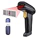 Produktbild 2,4 GHz Wireless Handheld Barcode Scanner, SLYPNOS Handscanner mit USB Kabel Scan-Modus Wiederaufladbare 2-in-1 Barcodeleser für Shop Supermarkt Lager (Schwarz)